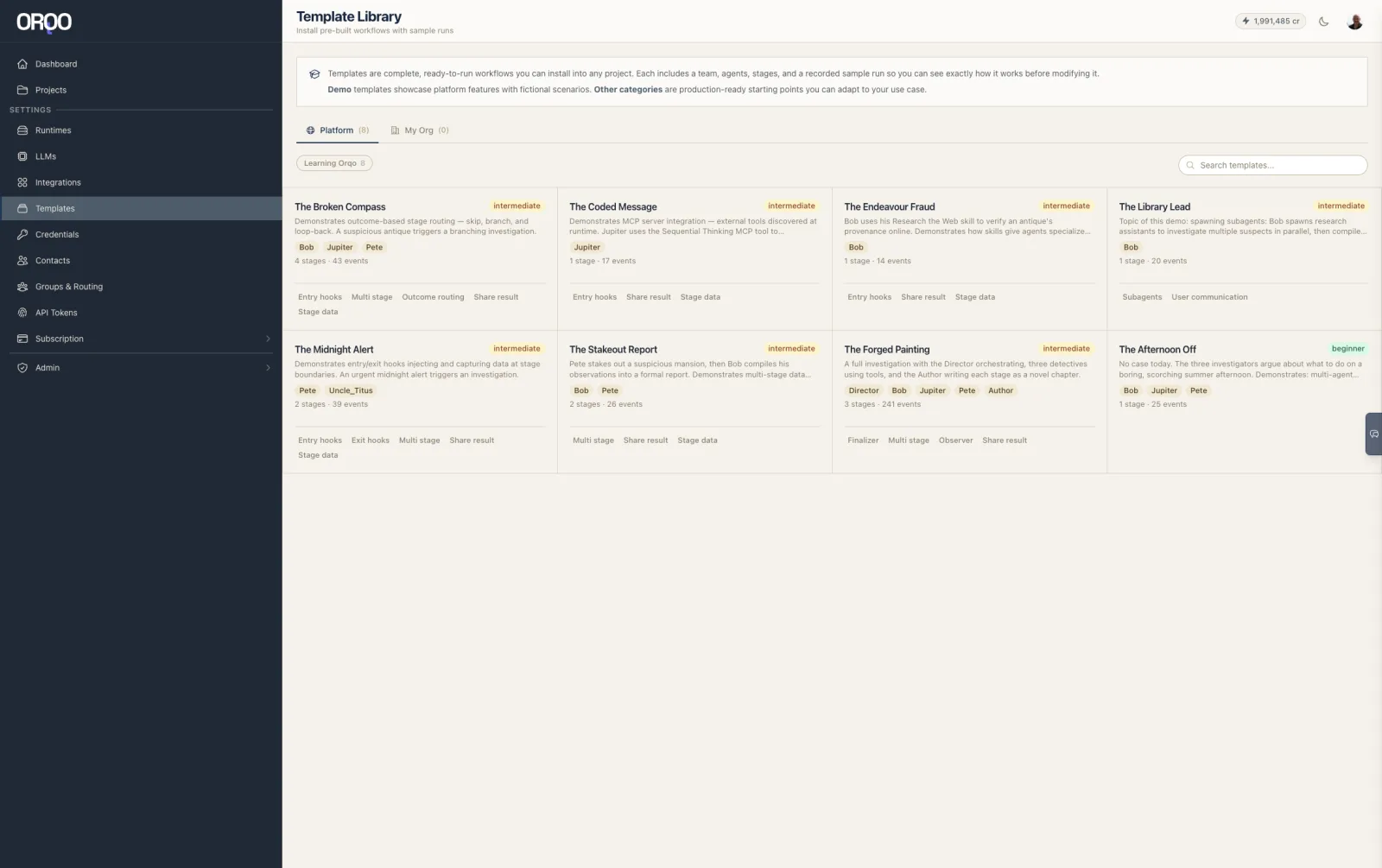 Step 1 — Browse the Template Library and pick one that looks interesting